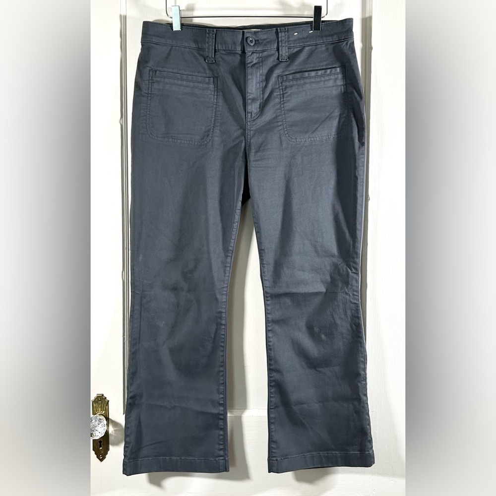 Madewell Kick Out Crop Pants in Garment-Dyed Sateen Dark Pavement 32 - Picture 6 of 11
